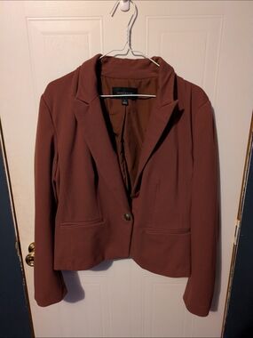 Ann Taylor Factory Rust Red Single-Button Blazer